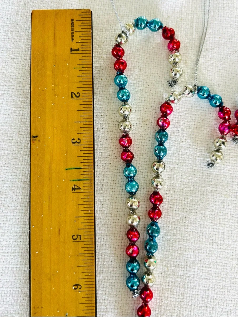 🎄 Vintage repurposed mercury glass garland candy cane holiday Christmas ornament